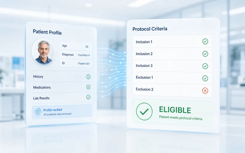 ScreenWise patient profile and protocol eligibility review